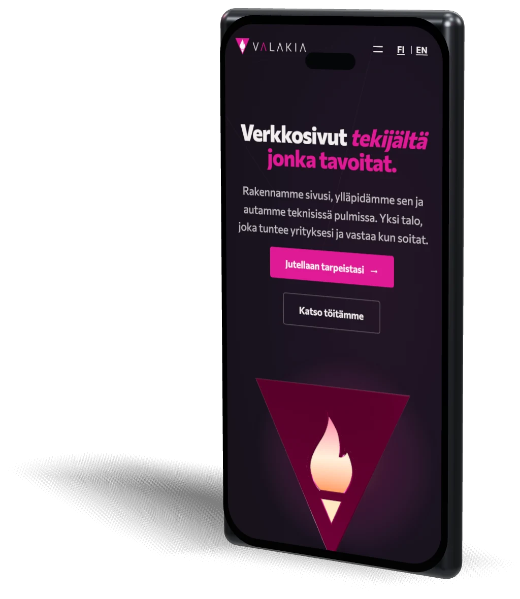 Valakian verkkosivut puhelimessa.